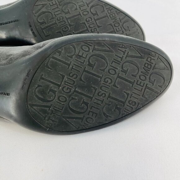 AGL Women's Kristin Bow Tie Pump Size EUR 41/US 11 Grey Suede Leather Block Heel - Picture 11 of 16